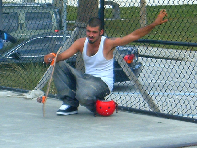 Luis chillin at skate park